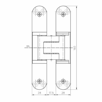 Bisagra Tectus TE 340 3D RAL 9016 blanco mate 80kg