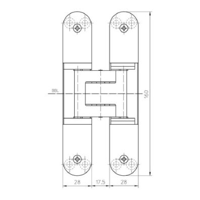 Bisagra Tectus TE 340 3D RAL 9005 negro mate 80kg