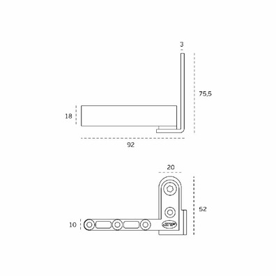 Bisagra pivotante desplazada al marco inox