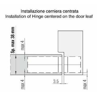 Bisagra KRONA K2000 CS HD 160x30mm cromo satinado