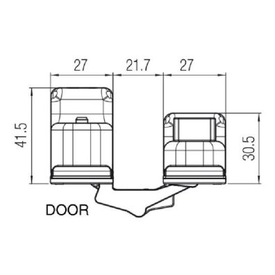 Bisagra Krona K2780 135x27mm  cromo satinado
