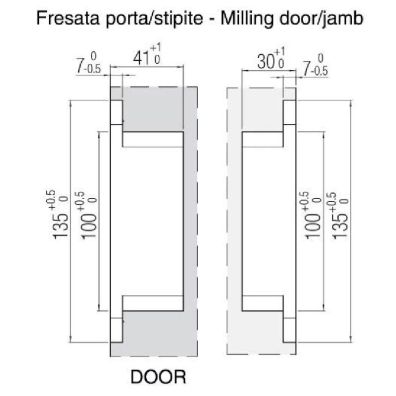 Bisagra Krona K2780 135x27mm  cromo satinado