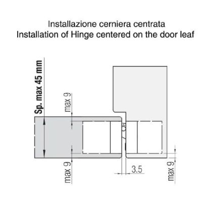 Bisagra Krona K2780 135x27mm  cromo satinado