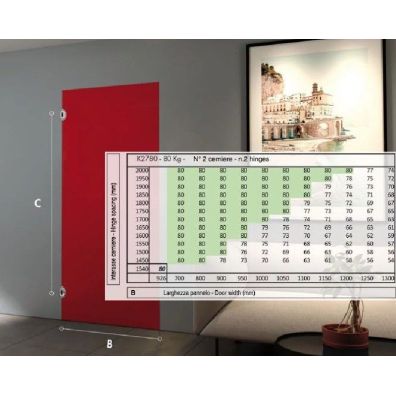 Bisagra Krona K2780 135x27mm  cromo satinado