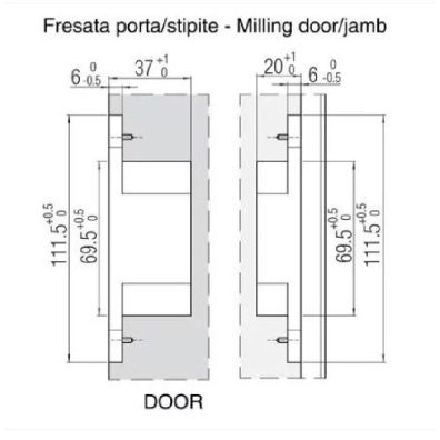 Bisagra Krona K6700 CS HD 111,5x29mm cromo satina