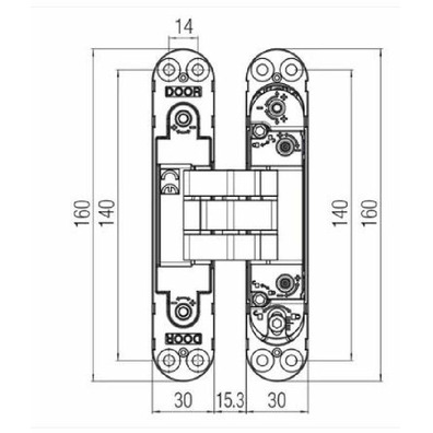 Bisagra KRONA K7080 BA 160x30mm bronce