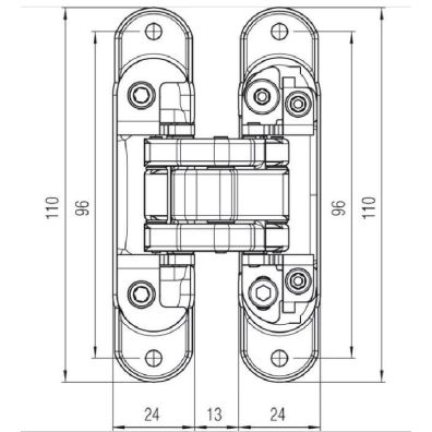 Bisagra Krona K8060 BI HD 110x24mm blanco