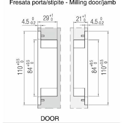 Bisagra Krona K8060 BI HD 110x24mm blanco