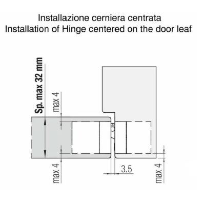 Bisagra Krona K8060 BI HD 110x24mm blanco