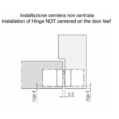 Bisagra Krona K8060 BI HD 110x24mm blanco