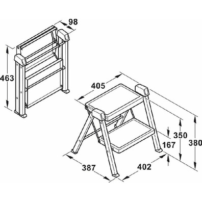 Escalón plegable, Hailo Step*Fix, acero