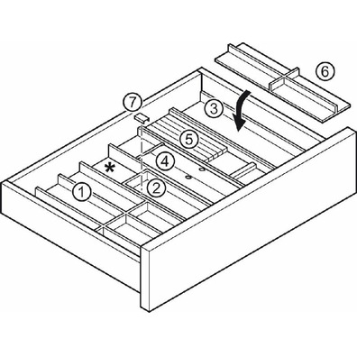 Soporte para lámina, división de cajón universal,