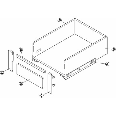Panel frontal cajón slim 1100mm antracita