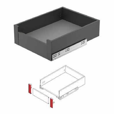 Enganche cajón interior 128mm Slim Box antracita