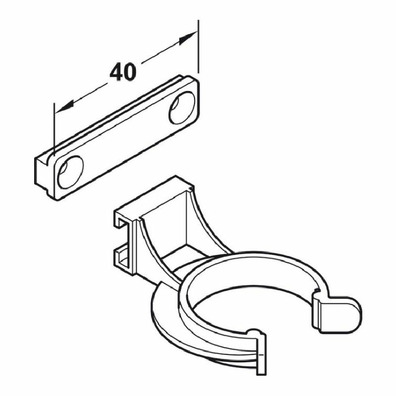 Pinza para zocalo - para pata Axilo 78 blanco