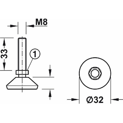 Tornillo de ajuste, con rótula