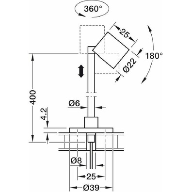 Aplique para montaje bajo estante, Häfele Loox5 LE
