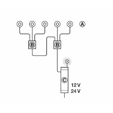 Caja multi interruptor,3 interruptores Häfele