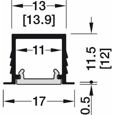Perfil para embutir, Perfil Häfele Loox5 1103 para