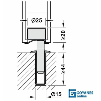 Retenedor magnetico puerta embutir suelo negro