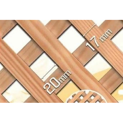 Celosía de pino diágonal 2180x850x10mm superpuesta