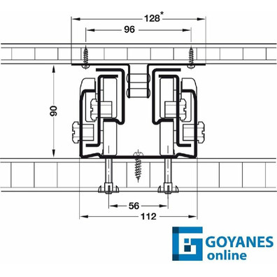 Guía bastidor columna 200kg L=550mm