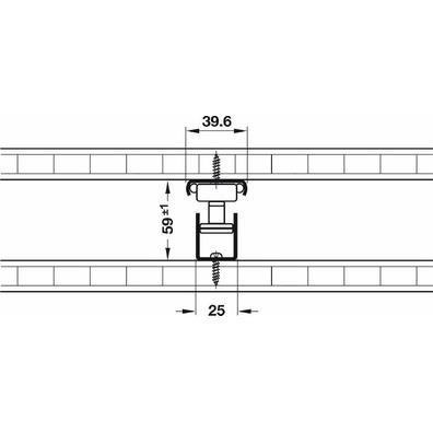 Guía bastidor columna 200kg L=550mm