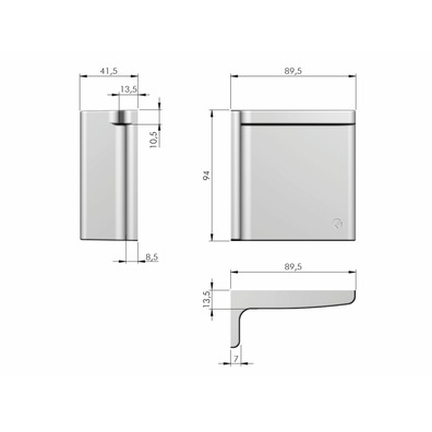 Tapa colgador Libra H11 blanca derecha Gris antracita