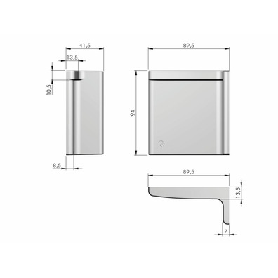 Tapa colgador Libra H11 blanca derecha Gris antracita
