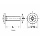 Tornillo tuerca 4x9mm zincado - 100 unidades