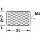 Tirador para mueble, aluminio, diámetro 17 mm