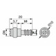 Portaestante cristal ø6,3mm con goma