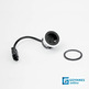 Set enchufe PIX negro (1 schuko) Ø56mm - blanco