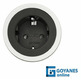 Set enchufe PIX negro (1 schuko) Ø56mm