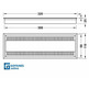 Pasacables rectangular doble 320x110mm plata mate